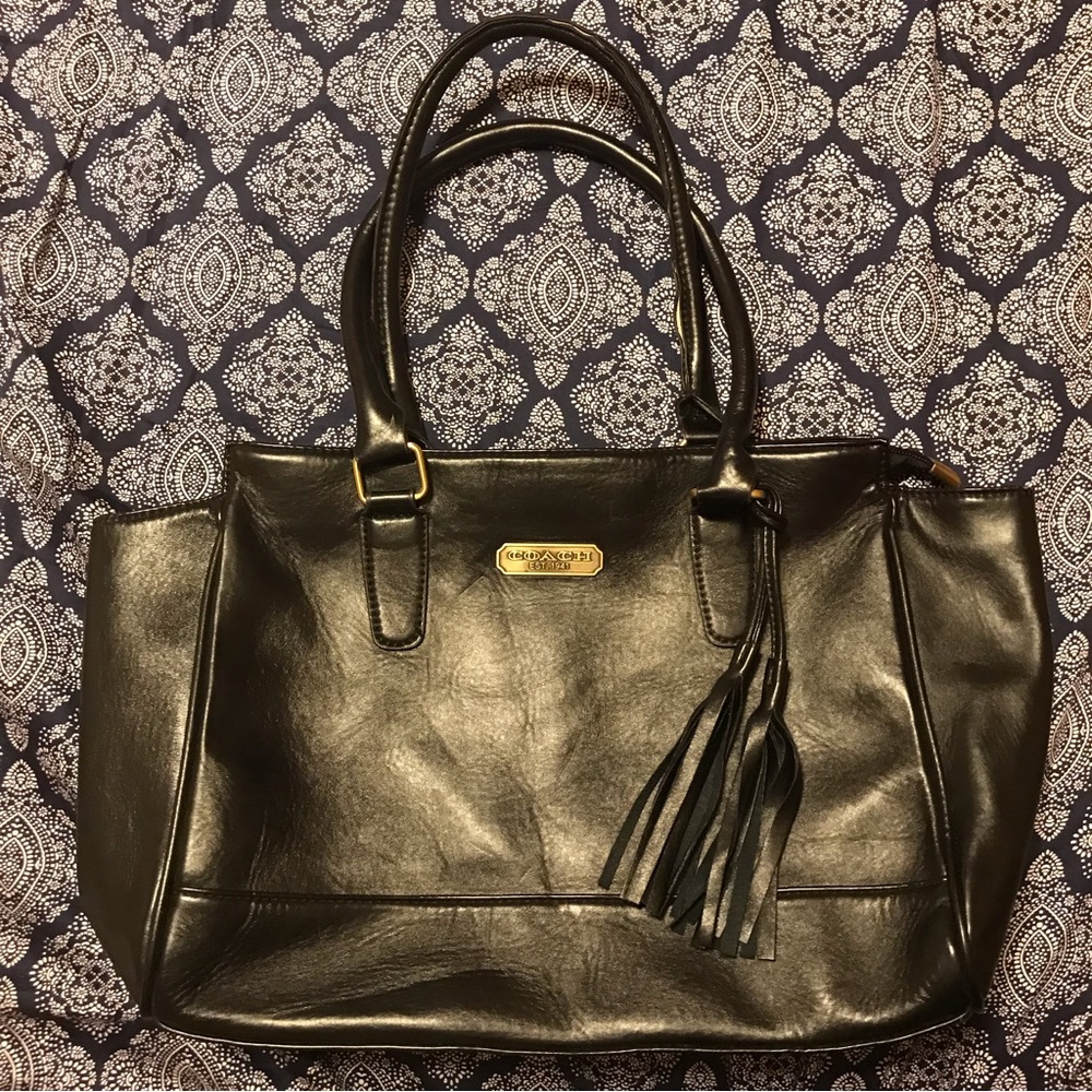 Vintage Coach Black Leather Purse